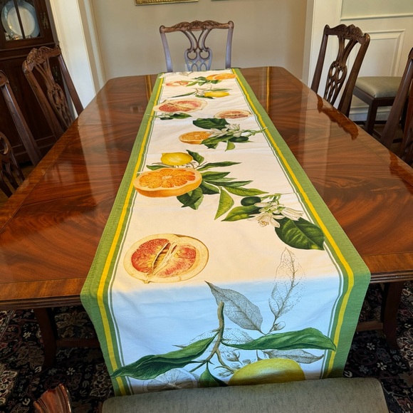 Williams Sonoma Table Runner Meyer Lemon Citrus Fruit 20" X 108" - Picture 6 of 17
